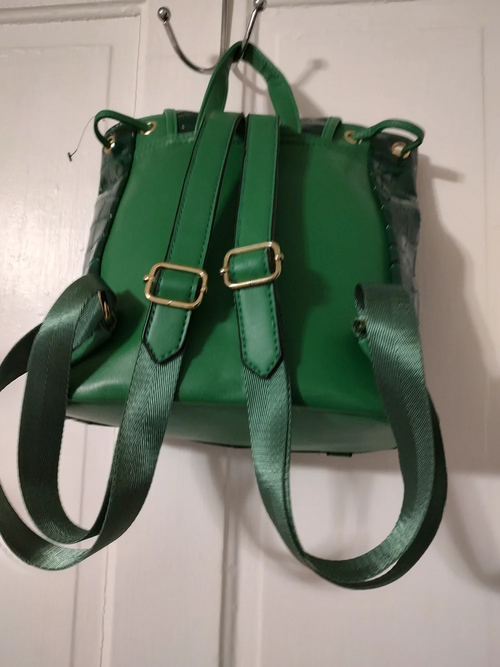 Green Croc-Embossed Mini Backpack - Unbranded